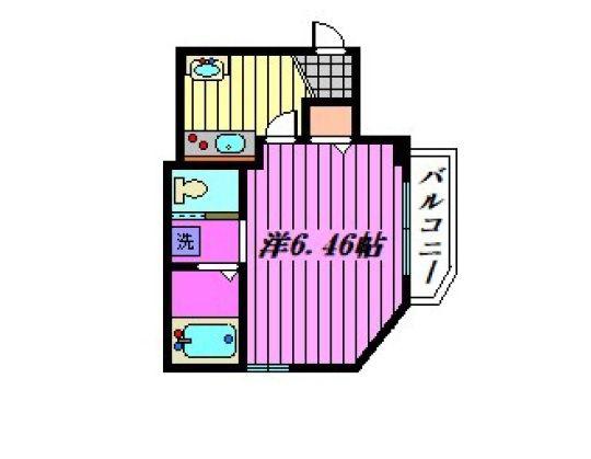 MARK DUO 塚越I(1K/2階)の間取り写真
