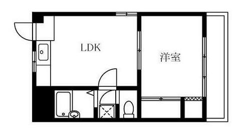 チェリーハイツ(1LDK/3階)の間取り写真