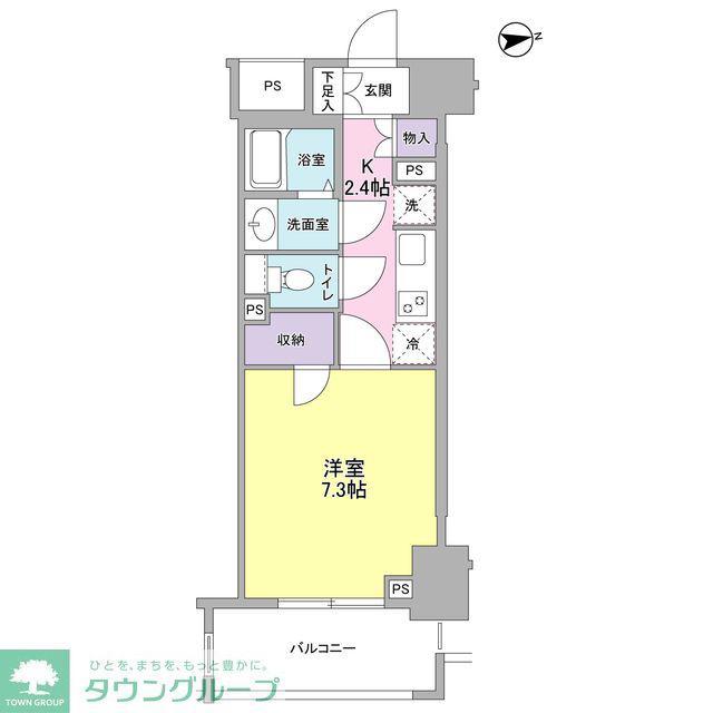 レキシントン・スクエア新宿御苑(1K/4階)の間取り写真
