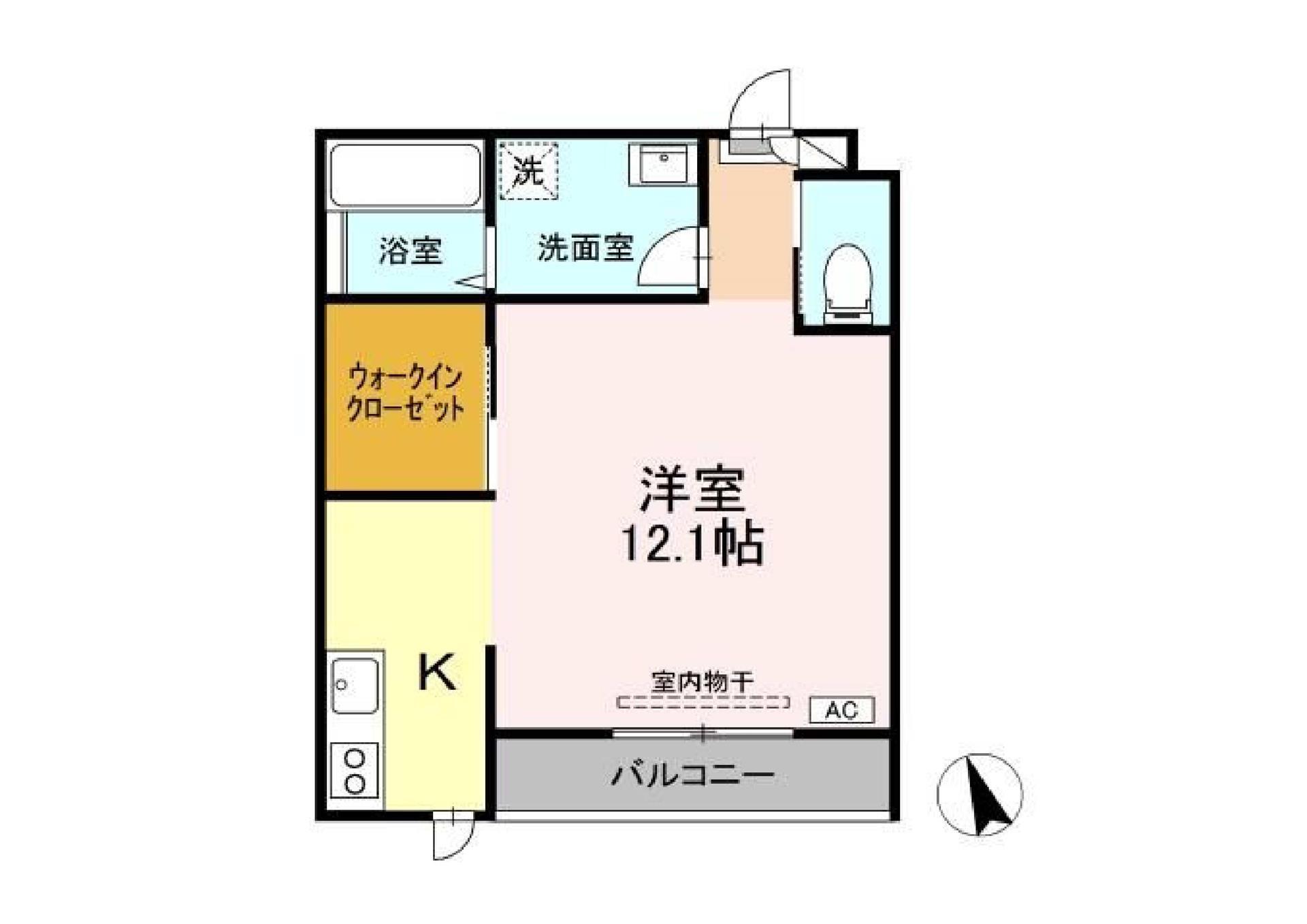 メゾンランディ(1K/2階)の間取り写真