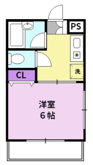 ピュア松本(1K/2階)の間取り写真