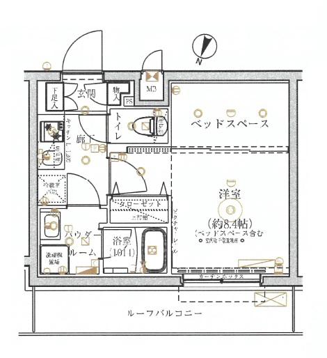 パティーナ大泉学園(1K/5階)の間取り写真