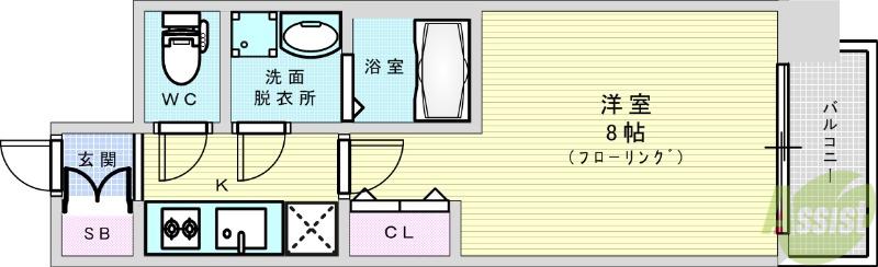 レジュールアッシュ塚本レジデンス(1K/7階)の間取り写真