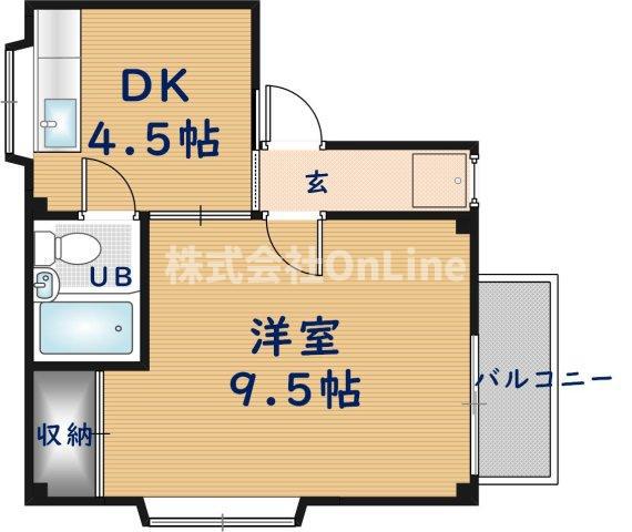ハイツ松風(1K/2階)の間取り写真