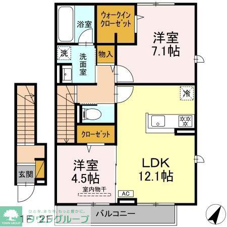 LA MAISON MASHA(2LDK/2階)の間取り写真