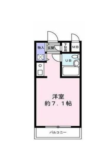 ナズ中馬込レックス(ワンルーム/4階)の間取り写真