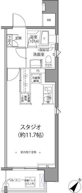 麹町二番町マンション(ワンルーム/8階)の間取り写真