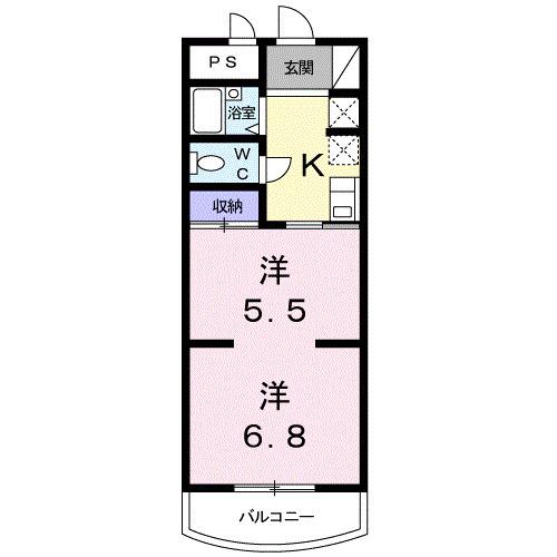 ファミール明定(2K/2階)の間取り写真
