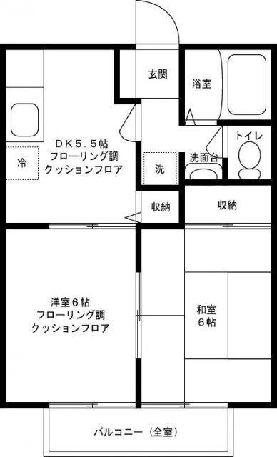 コーポ・ビクトリーロード(2DK/1階)の間取り写真