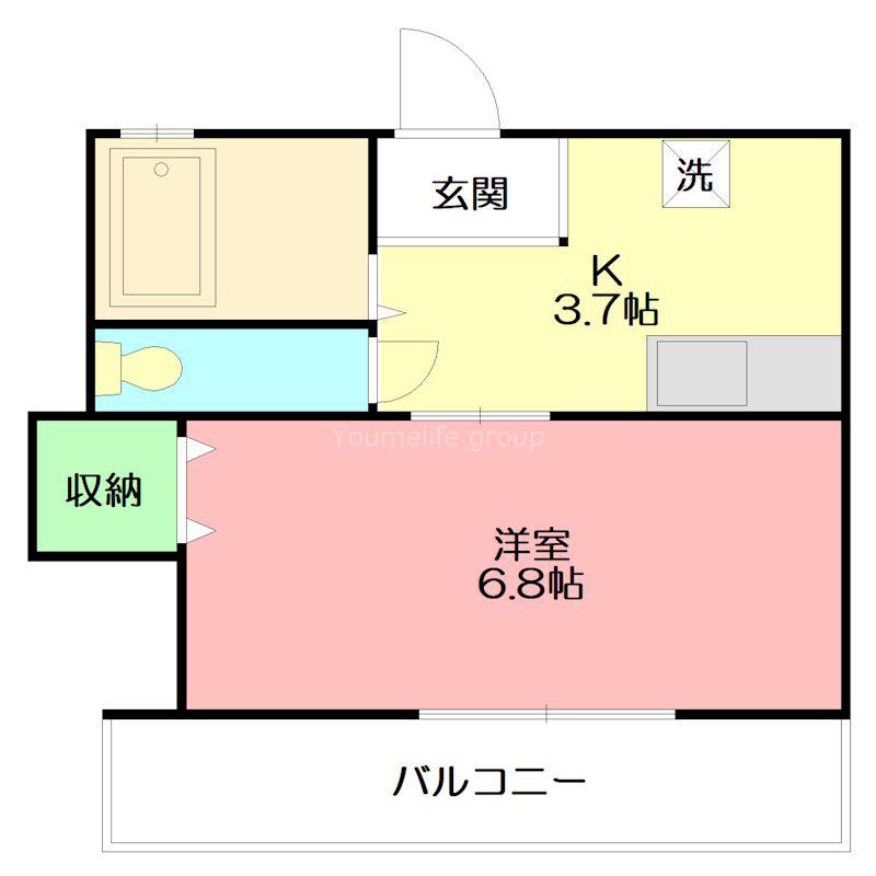 メゾンM・Y(1K/2階)の間取り写真
