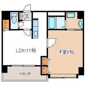 ベルパッソ十日市(1LDK/7階)の間取り写真