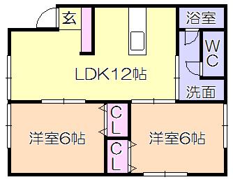 サンクレール(2LDK/1階)の間取り写真