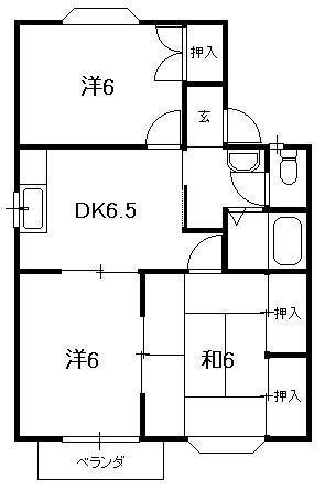 サンシャインB(3DK/1階)の間取り写真