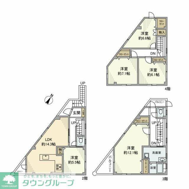 浅間町戸建(5LDK/2階)の間取り写真