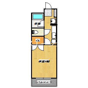 メイプルマンション(1K/1階)の間取り写真