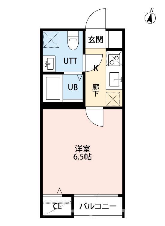 SALK(1K/1階)の間取り写真