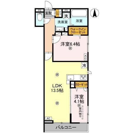 グランカーサ清滝(2LDK/2階)の間取り写真