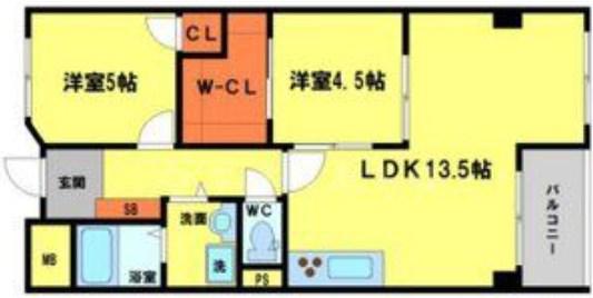 千里坂ノ木ハイツ(2SLDK/3階)の間取り写真