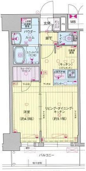プレサンス DOMECITY コレーレ(1LDK/6階)の間取り写真