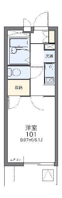 レオパレスハイム三ツ沢(1K/3階)の間取り写真