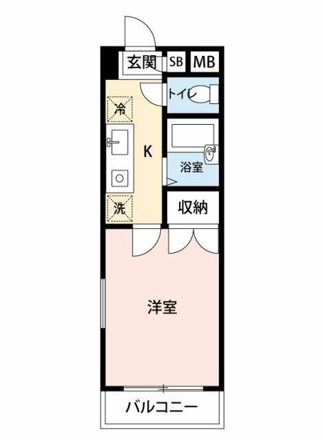 グランコート赤塚弐番館(1K/2階)の間取り写真