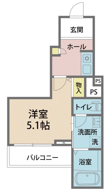 えちぜん鉄道三国線 福大前西福井駅 徒歩5分 3階建 築6年(1K/2階)の間取り写真