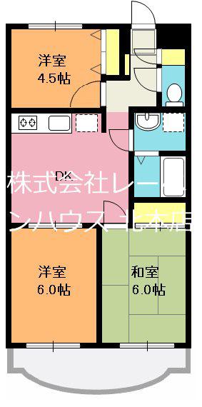 アーバンハイツ岡野(3DK/3階)の間取り写真