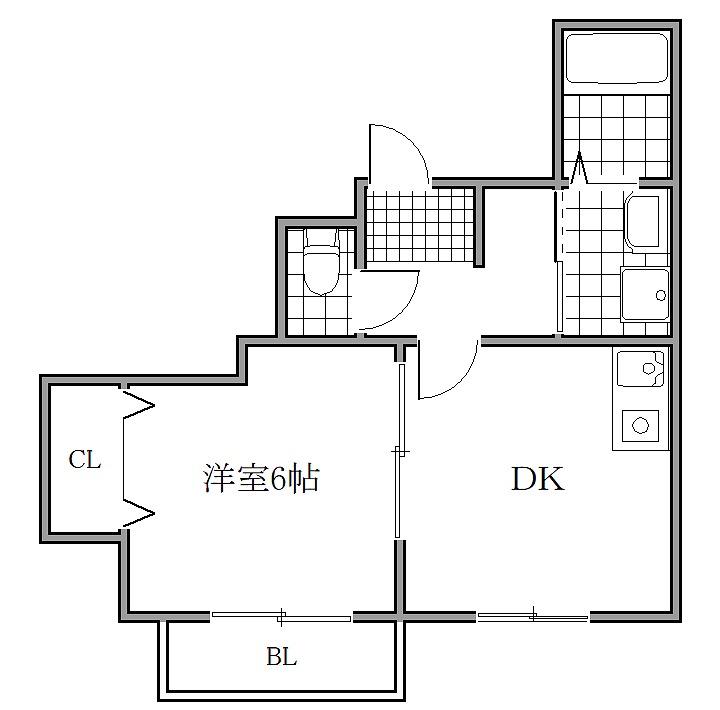 ジェイ・プライド難波南(1DK/9階)の間取り写真