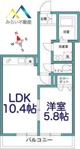 フォレストメゾン子安A棟(1LDK/3階)の間取り写真