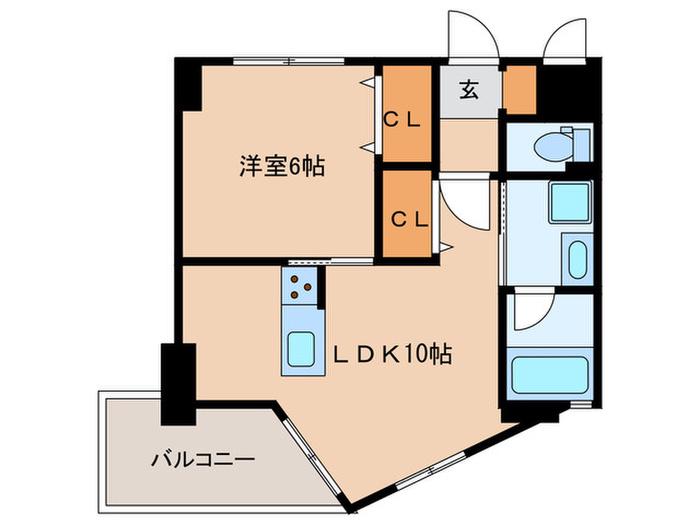 プリオーレ神戸大開通(1LDK/3階)の間取り写真