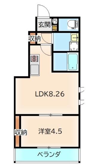 サクラノキタ(1LDK/2階)の間取り写真