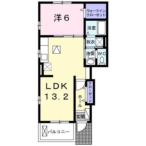 ソーシャルコート(1LDK/1階)の間取り写真