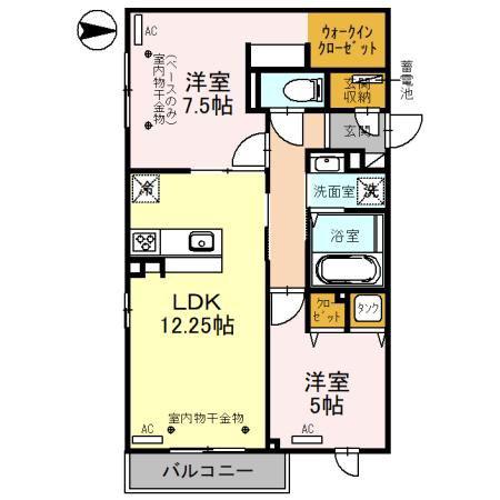 ブラン シャレム(2LDK/3階)の間取り写真