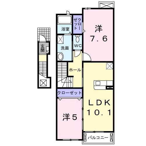 山陽電鉄本線 伊保駅 徒歩12分 2階建 築20年(2LDK/2階)の間取り写真
