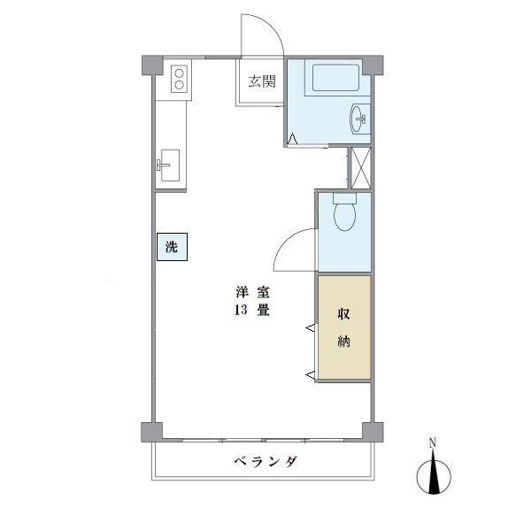 浅川コーポ(ワンルーム/4階)の間取り写真