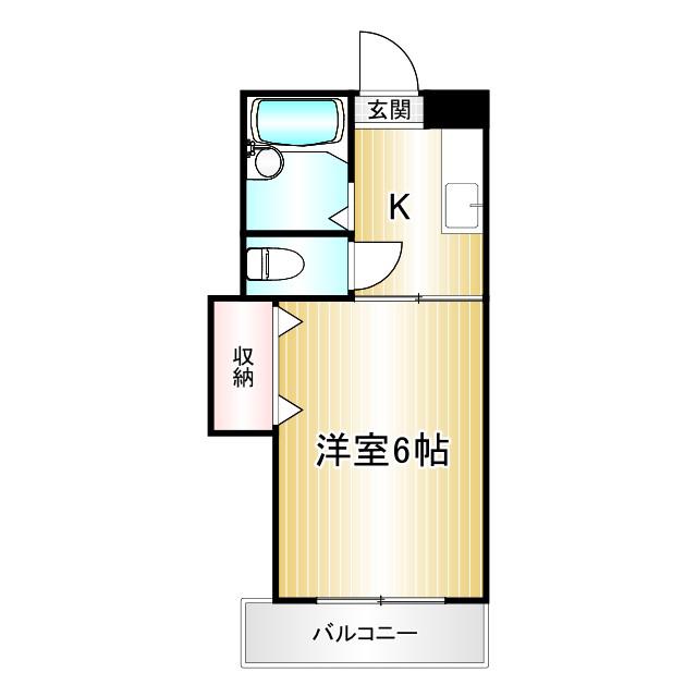 サンピュアーパレス(1K/3階)の間取り写真