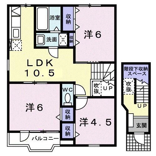ソレアード ロジュマン(3LDK/2階)の間取り写真