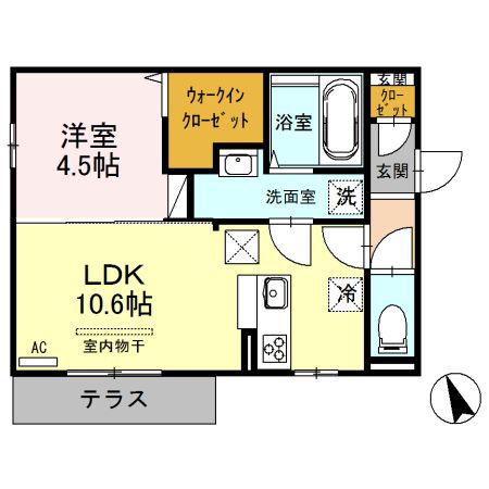 アルページュ・ケヤキ(1LDK/1階)の間取り写真