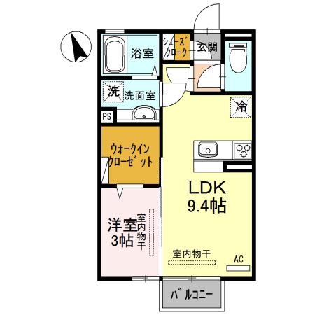 グリッター・プルース203(1LDK/2階)の間取り写真