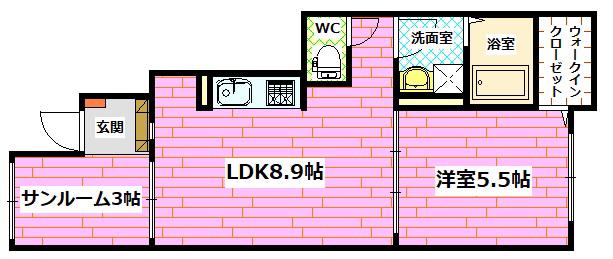 ガーデンハウス・K(1LDK/1階)の間取り写真