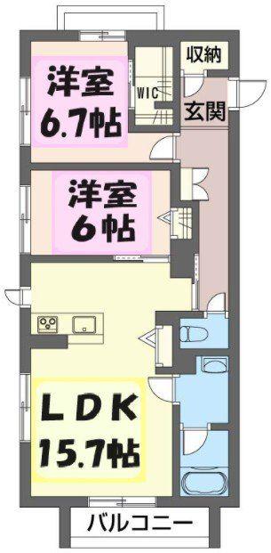 プラ・ソニード(2LDK/3階)の間取り写真