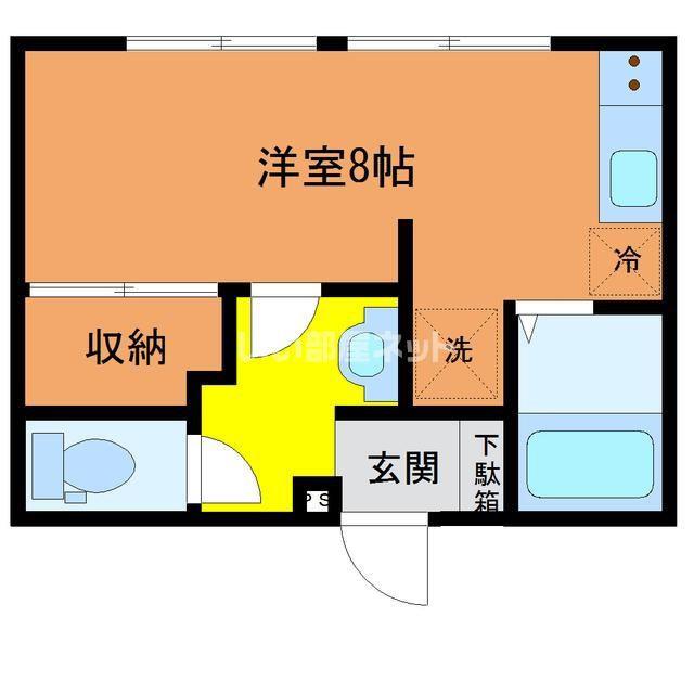 第一アパート(ワンルーム/1階)の間取り写真