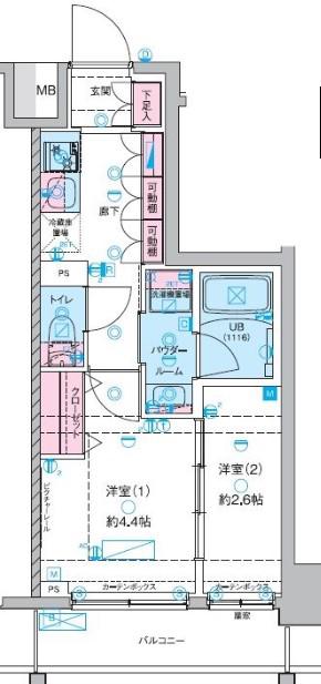 GENOVIA木場II GENOVIA木場II(2K/3階)の間取り写真
