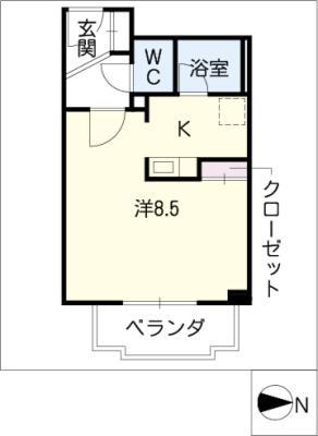 レジデンスシェーンブルン(ワンルーム/5階)の間取り写真