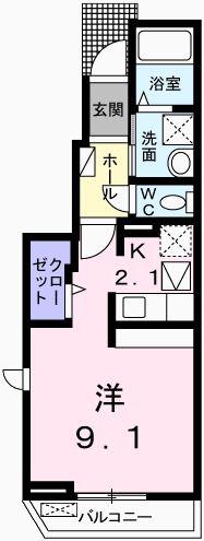 スプリング ブリーズ(1K/1階)の間取り写真