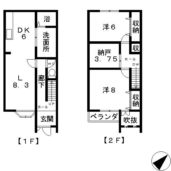 ヴィラ・コンフォール(2SLDK/1階)の間取り写真
