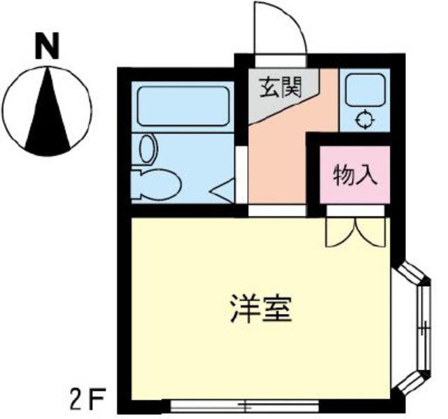 ビエント相原(ワンルーム/2階)の間取り写真