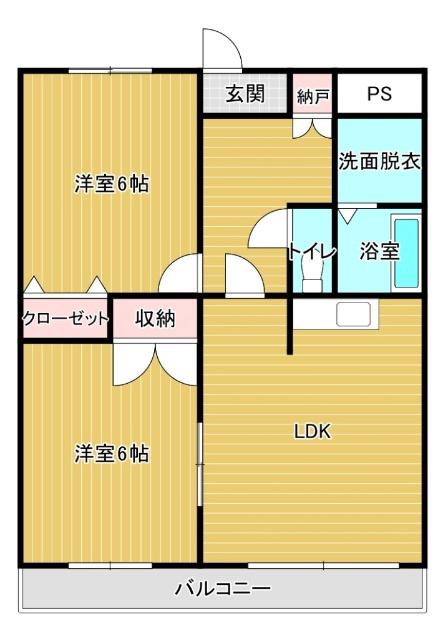 エンゼルハイツ(2LDK/3階)の間取り写真