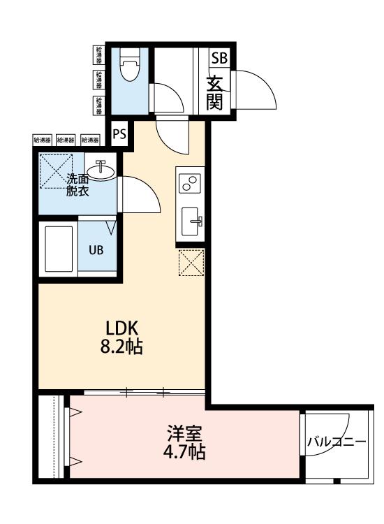 CAREZZA足立入谷(1LDK/2階)の間取り写真