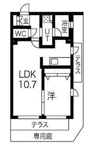 フィットエル阿佐ヶ谷(1LDK/1階)の間取り写真